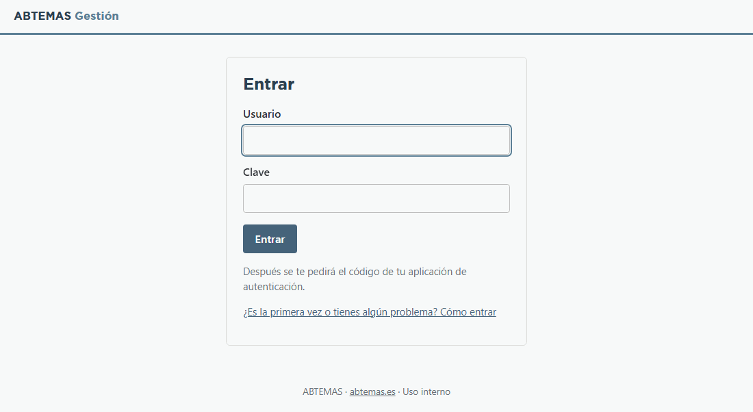 Entrar con usuario y clave